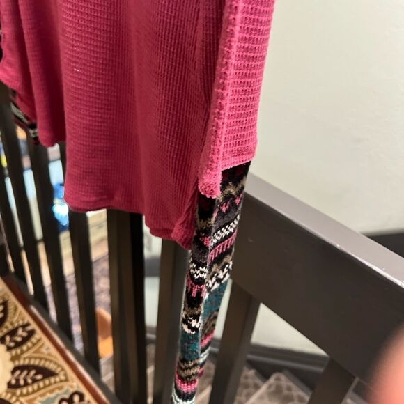 NWT Beach/Lunch/Lounge Pink Long Sleeve Medium Top #173 - Picture 4 of 6